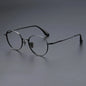 YIMARUILI Luxury Titanium Round Glasses – Retro Wide-Rimmed Frame