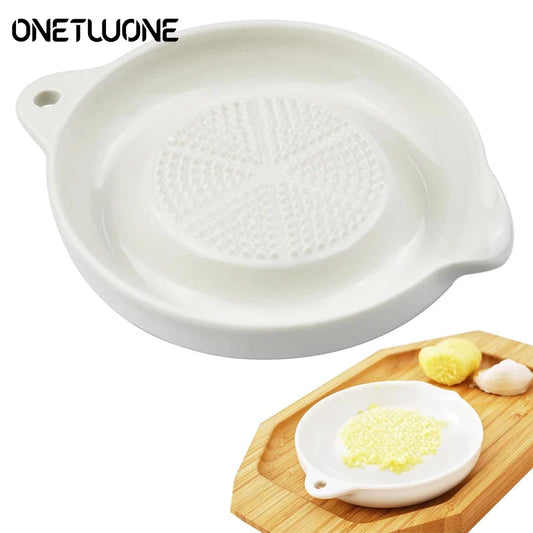 Portable Porcelain Ginger Grater - Ceramic Rasp for Ginger, Garlic, Wasabi, Vegetables & Cheese
