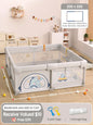 Crocodile Baby Playpen with Storage Bag & Hand Rings – Portable Play Fence for Ball Pit & Toddler Playground
