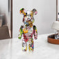 27cm/10Inches Graffiti Bear Figurine Home Decor Animal Abstract Ornament Storage Money Jar Modern Room Sculpture Table Decor