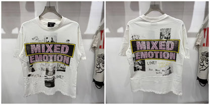 MIXED-EMOTION Rhinestone Graphic T-Shirt