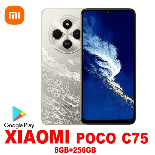 XIAOMI POCO C75 fashion smart phone 8GB+256GB ram and storage/5000mah battery capacity/side fingerprint/facial recognition/GPS