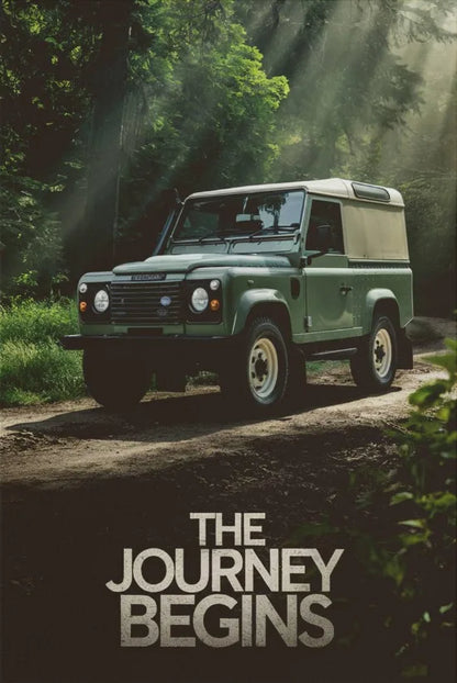 L-and-R-over Defender 90 Offroad Poster Classic Retro Automotive Poster Canvas Prints Classic Off-road Vehicle Aesthetic Print