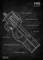 Weapons Blueprint Poster Black Board Guns Blueprint Wall Art Canvas Painting Military Enthusiast Home Room Wall Decor Gunfight