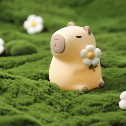 Capybara & Mango LED Night Light for Kids — Touch Sensor Rechargeable USB Dimmable RGB Lamp with Timer
