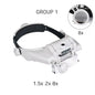 LED Headband Magnifier 1.5x/2x/2.5x/3x/3.5x/8x Hands-Free Magnifying Glasses for Jewelry, Watch & Electronic Repair