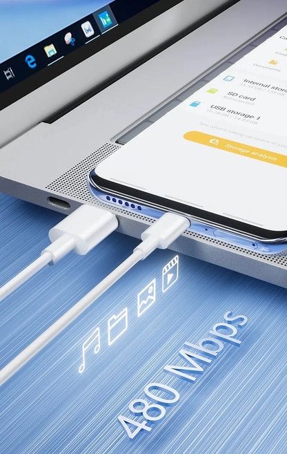 65W USB Quick Charger with USB-A to USB-C Fast Charging Cable – PD/QC Compatible, UL CE EMC Certified