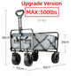 Heavy-Duty Collapsible Folding Beach Wagon Large Capacity Portable Utility Cart with All-Terrain Wheels