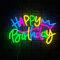 Birthday Theme Neon Sign, Led Letter Lamp Wall Decor, Usb Powered, Home Party, Birthday Party Decor, Easy To Hang.