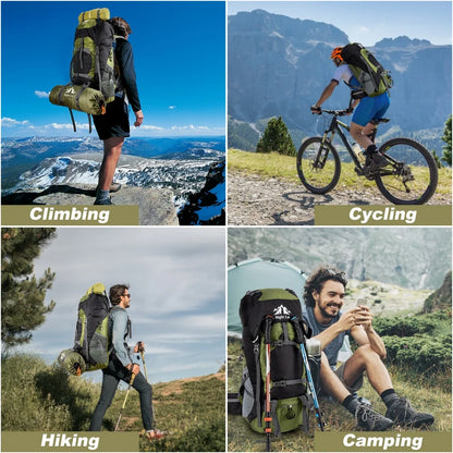 Night Cat 70L / 90L Hiking Backpack with Rain Cover – Waterproof Camping Rucksack for Men & Women