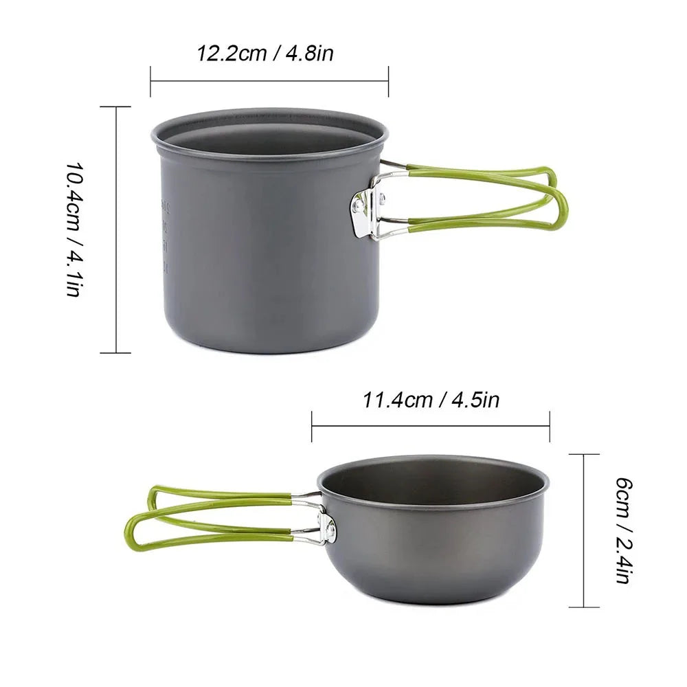 Camping Cookware Mess Kit Ultralight Camping Pot Set Outdoor Cooking