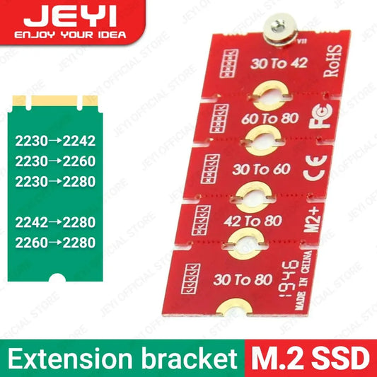 M.2 NVMe SSD Extension Bracket Adapter – Adjustable 2230/2242/2260/2280 NGFF Transfer Plate