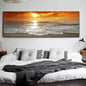 Modern, Minimalist, Wall Art, Landscape Seaside Goldenwood Bridge, Canvas Print Poster, Home Living Room Backdrop Decoration