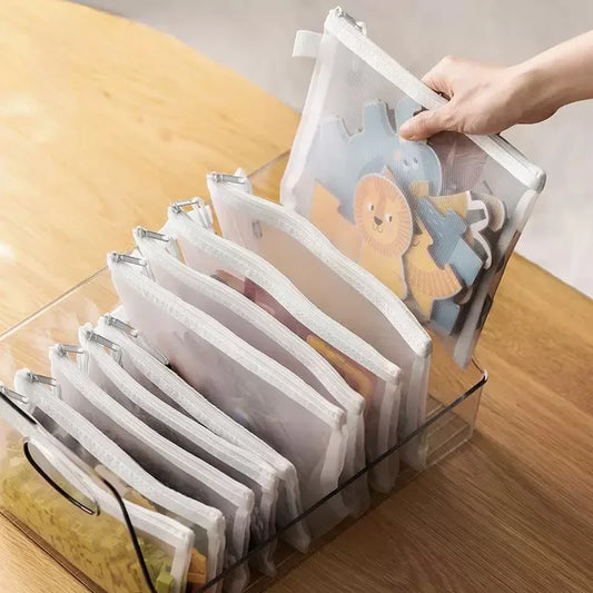 3/5/10-Pack Mesh Zipper Pouches – Waterproof Nylon Organizer Bags for Cosmetics, Toys & Documents