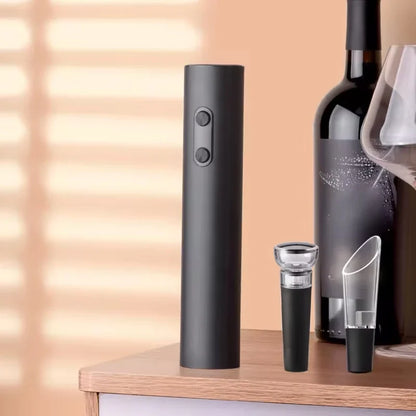 Electric Wine Opener Set, Battery-Powered with Foil Cutter, Wine Pourer, and Vacuum Stopper