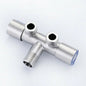 Double Outlet Stainless Steel Deck-Mount Faucet - 2-Way Washing Machine & Bathroom Tap, Double Handle Brushed Finish