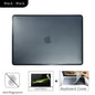Matte Transparent PC+TPU Protective Case for MacBook Air & Pro 13/13.6/14/15.3/16-inch (33-41 cm) - Full Shell with Keyboard Cover & Vented Non-Slip Feet