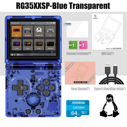 3.5-inch (8.9 cm) Flip Handheld Game Console – 64GB, 64‑Bit Linux IPS Clamshell Retro Gaming with WiFi & HDMI