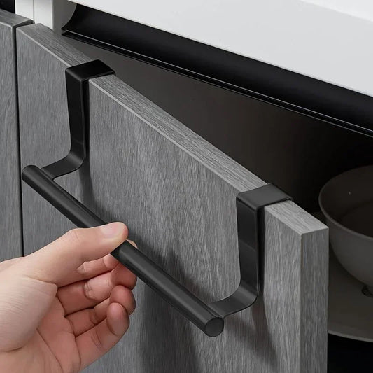 Stainless Steel Over-Cabinet Towel Rack - No-Drill Over-Door Towel Bar Holder for Kitchen & Bathroom, 24×7 cm (9.4×2.8 in) & 36×7 cm (14.2×2.8 in)