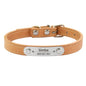 Personalized Dog Collar with Name Engraving – Anti-Lost PU Leather Collar for Dogs and Cats