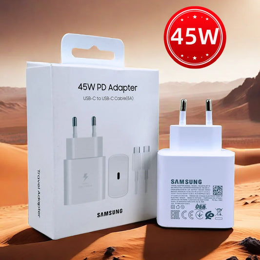 45W Super Fast USB-C GaN Charger – EU Certified Fast Charge Adapter for Flagship & Foldable Smartphones (USB PD, Quick Charge)