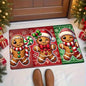 VIKAMA Christmas Carpet Gingerbread Man Doormat Soft Welcome Carpet Living Room Carpet Rug For Bedroom Outdoor Carpet Home Decor