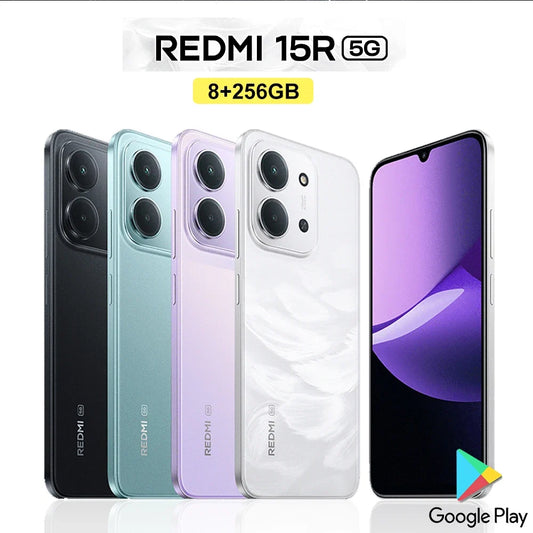 XIAOMI/REDMI 15R original smart thin and thin 5G mobile phone 8GB+256GBn memory/6000mAh long standby IP64 waterproof and dustpro