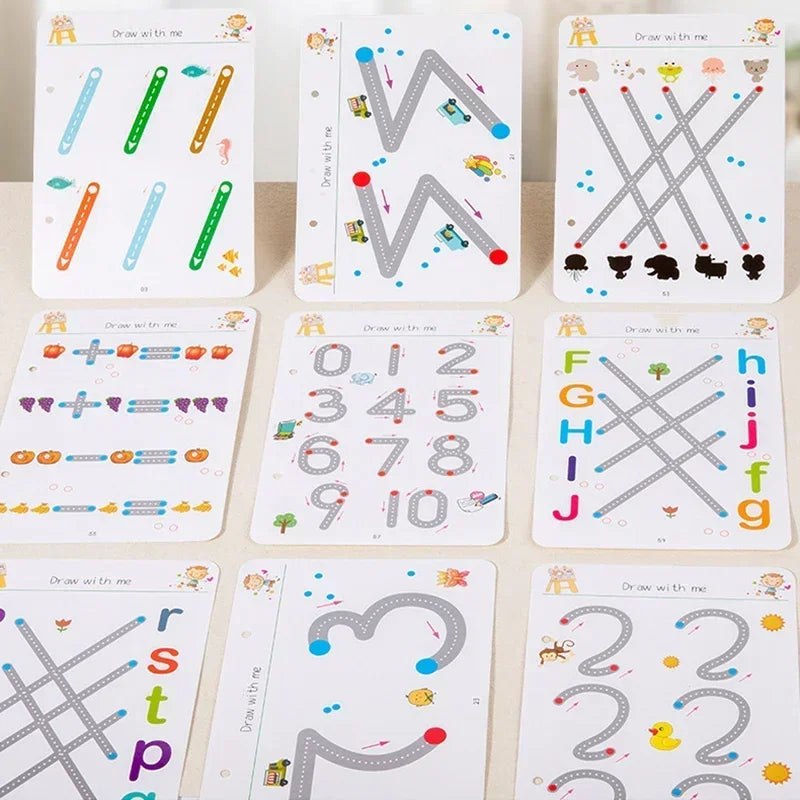 Reusable Tracing Workbook for Kids – Montessori Pen Control & Pre-Writing Practice Copybook