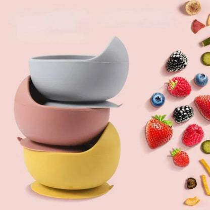 Food Grade Silicone Baby Feeding Dish Set Suction Plate Cup