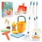 12pcs/set Kids Cleaning Set Housework Supplies Kit Play House Toys with Dustpan Broom Bucket Mop Cleaning Set for Girls & Boys