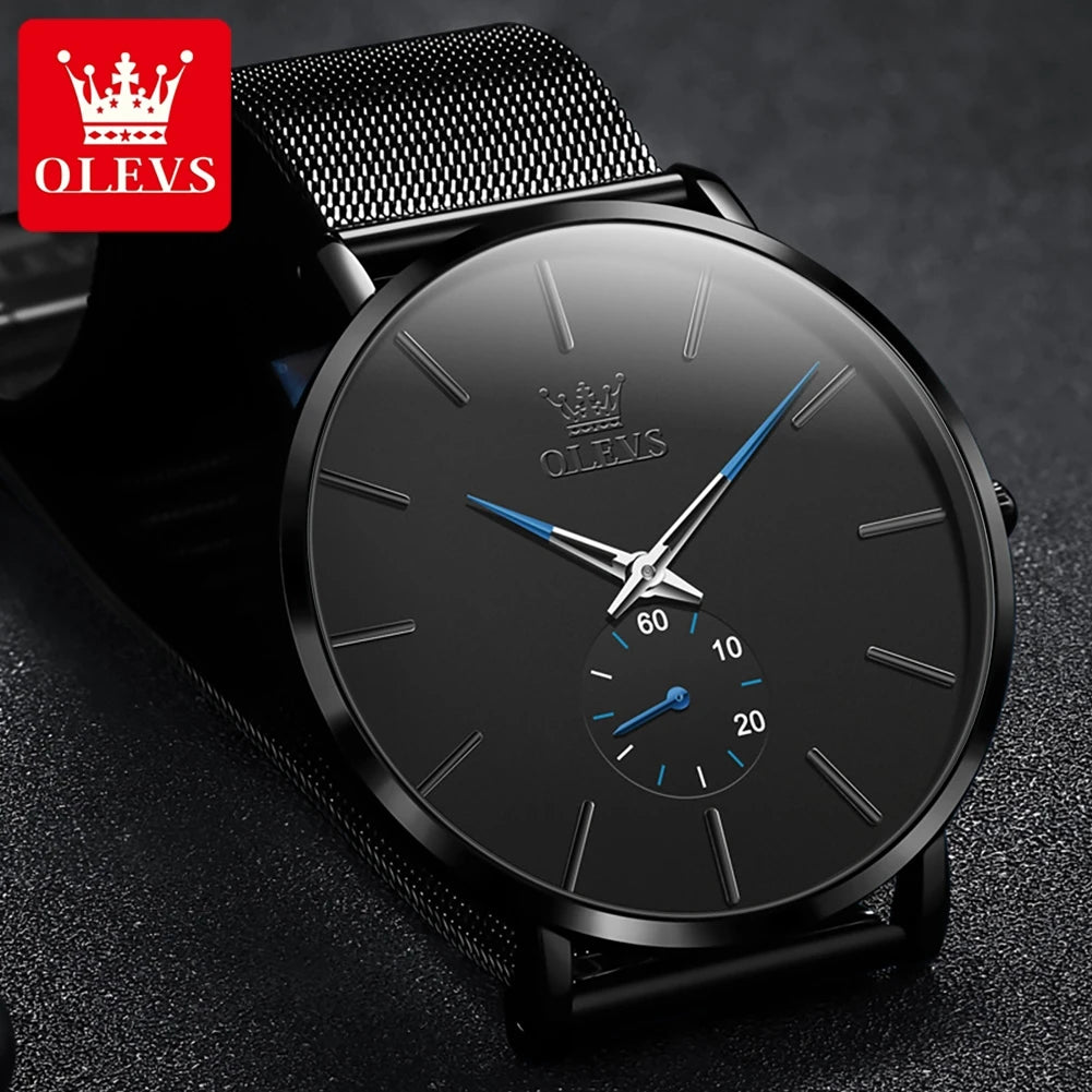 OLEVS 9954 Men’s Ultra-Thin Quartz Watch with Mesh Bracelet