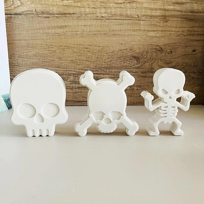 Halloween Silicone DIY Mold – Skeleton, Bat, Jack-O’-Lantern, Ghost & Mask Shapes for Resin, Plaster, Aromatherapy & Clay Crafts – 8 Designs