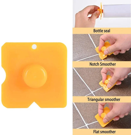 5-Piece Caulking Nozzle Applicator Set – 3 Radius Finishing Tools for Silicone, Grout, Tile & Brick Joints