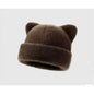 Leopard print plush teddy bear hat for women, sweet and cute, thick and warm, retro and versatile, hooded beanie.