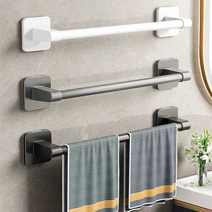 Self-Adhesive Double Towel Bar No-Drill Bathroom Towel Rack White/Gray