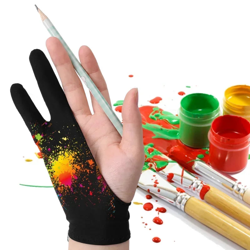 2-Finger Artist Drawing Glove for Tablet, Anti-Smudge Touchscreen Glove, Ambidextrous XS-S-M-L (14–18 x 19–22 cm / 5.5–7.1 x 7.5–8.7 in), 1/2/4-Pack