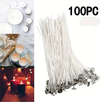 30-Pack Waxed Cotton Core Candle Wicks - Smokeless DIY Candle Wicks for Candle Making