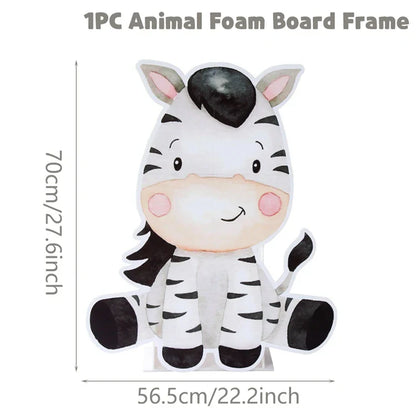 70cm Big Jungle Animal Party Stand Ornament Safari Happy Birthday Party Decoration Kids Jungle Woodland Party Decor Baby Shower