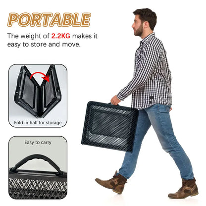 Portable Low Folding Camping Table — Compact Retractable Outdoor Picnic & Barbecue Table, Stainless Steel