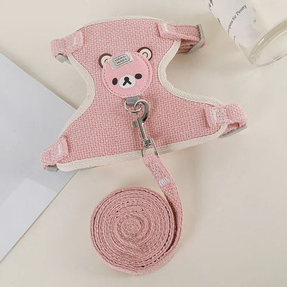 Cute Rabbit & Small Pet Harness Leash Set Padded Adjustable Harness with Leash (Sizes S, M) for Rabbits & Cats