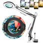 72-LED 4.2-Inch (106 mm) 8X/10X USB Illuminated Magnifying Lamp — 3-Color LED, Adjustable Swing Arm Clamp for Soldering, Repair & Beauty