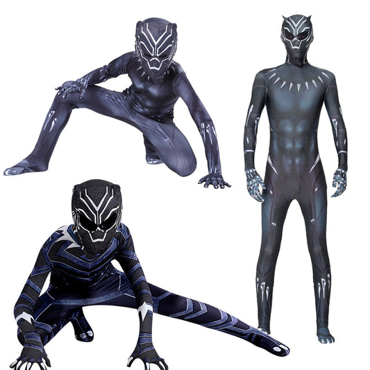 Black Panther Attacked Mask Adult Kids Jumpsuits
