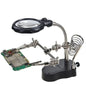 LED Clip Helping Hand Magnifier 3.5x/12x for Soldering, PCB Repair & Soldering Iron Stand