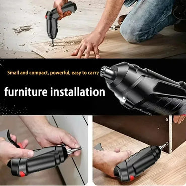 47-Piece Cordless Rechargeable Electric Screwdriver & Mini Drill — USB Charging, 1800mAh