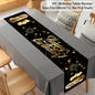 Black Gold Happy Birthday Table Runner 30th 40th 50th Birthday Party Decoration Adult  Anniversary Birthday Party Supplies