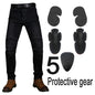Motorcycle Riding Jeans with Removable CE Level 1/2 Knee Armor, Kevlar Racing Moto Pants