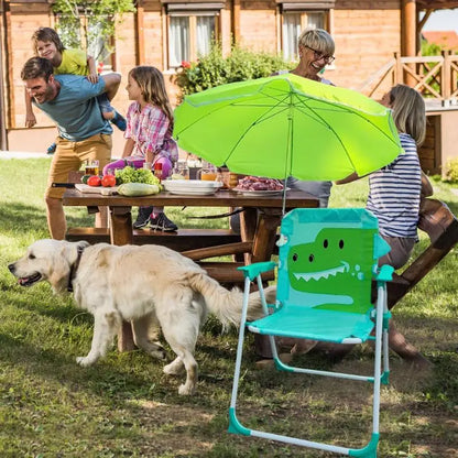 Kids' Folding Beach Chair with Umbrella and 50 kg Load Limit