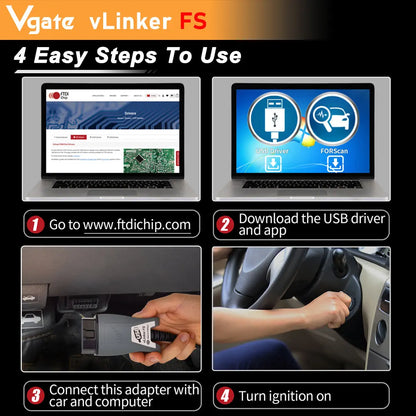 ELM327 OBD2 Diagnostic Interface for Ford & Mazda FORScan HS/MS-CAN OBD-II Car Scanner
