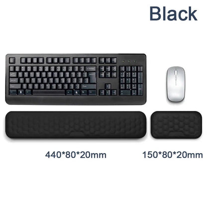2-Piece Memory Foam Wrist Rest Set — Ergonomic Keyboard & Mouse Support with Non-Slip Base for Laptop & Desktop