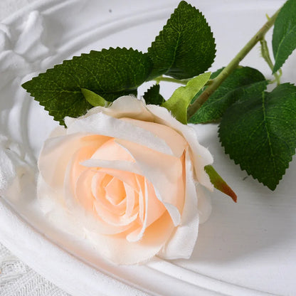 Artificial Silk Rose - Single Stem, 55 cm, 13 Colors, Realistic Foam Petals for Weddings, Home Decor & Gifting